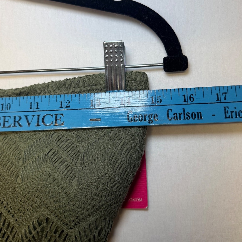 Vince‎ Camuto Crochet Strapless One Piece Swimsuit Safari Green V90734 Womens 8 - Picture 5 of 9